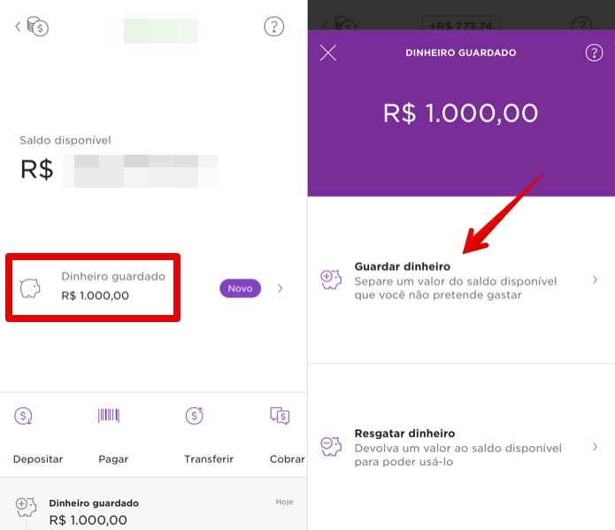 Nuconta - Como guardar dinheiro