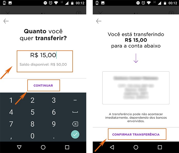 Nuconta - Como fazer transferência